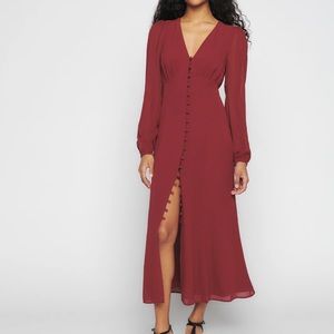 NWT Reformation Brogan Dress in Chianti Red